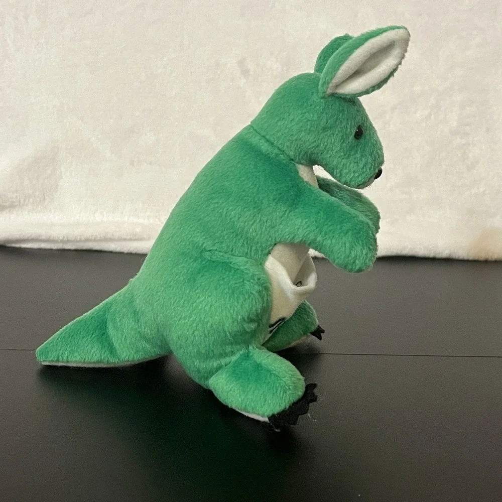 NUFERN Advertisement Plush Kangaroo Stuffed Animal Toy Curto Toys Green & White